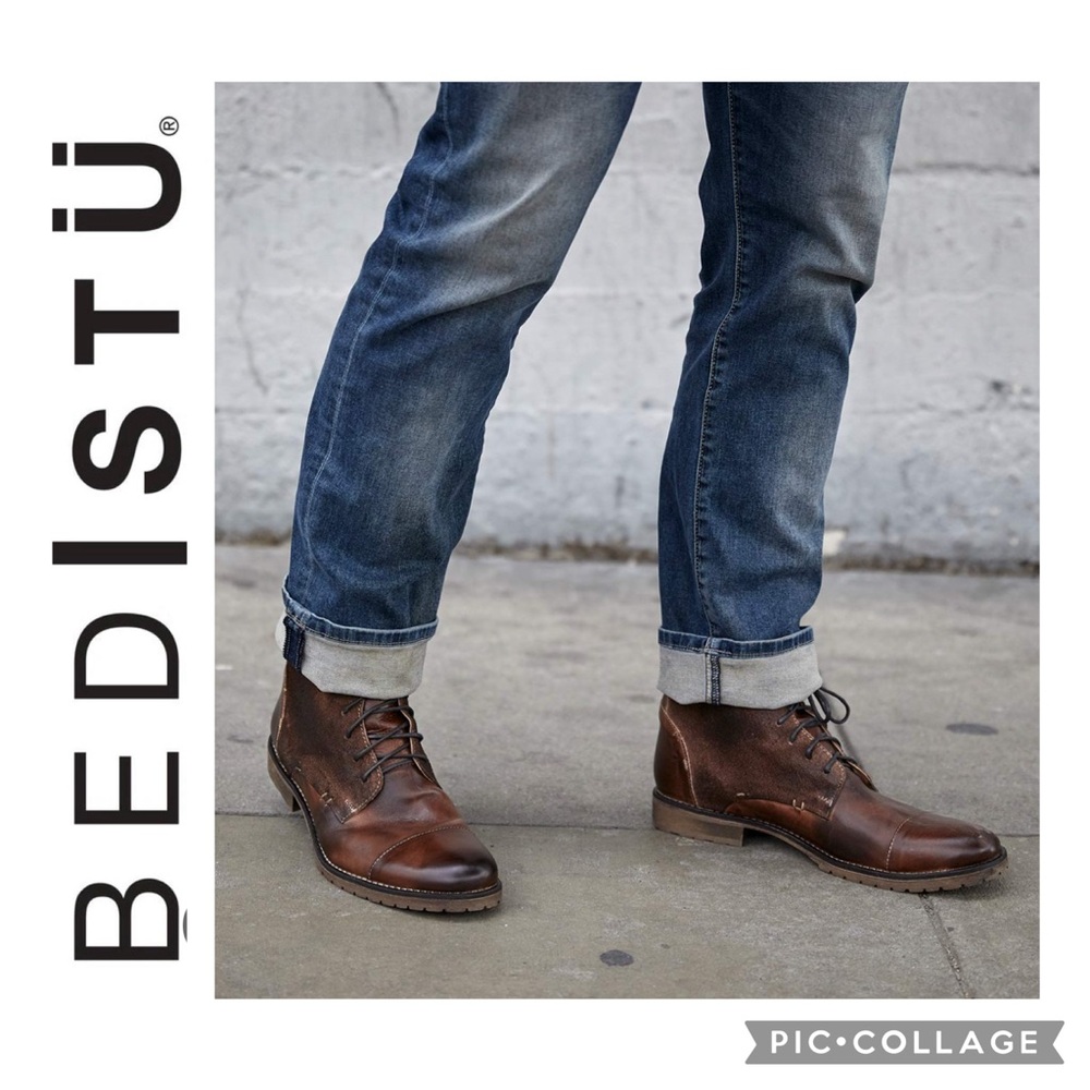 🦋BED|STU Men's Dreck Lace Up Distressed Brown Leather Boots🦋